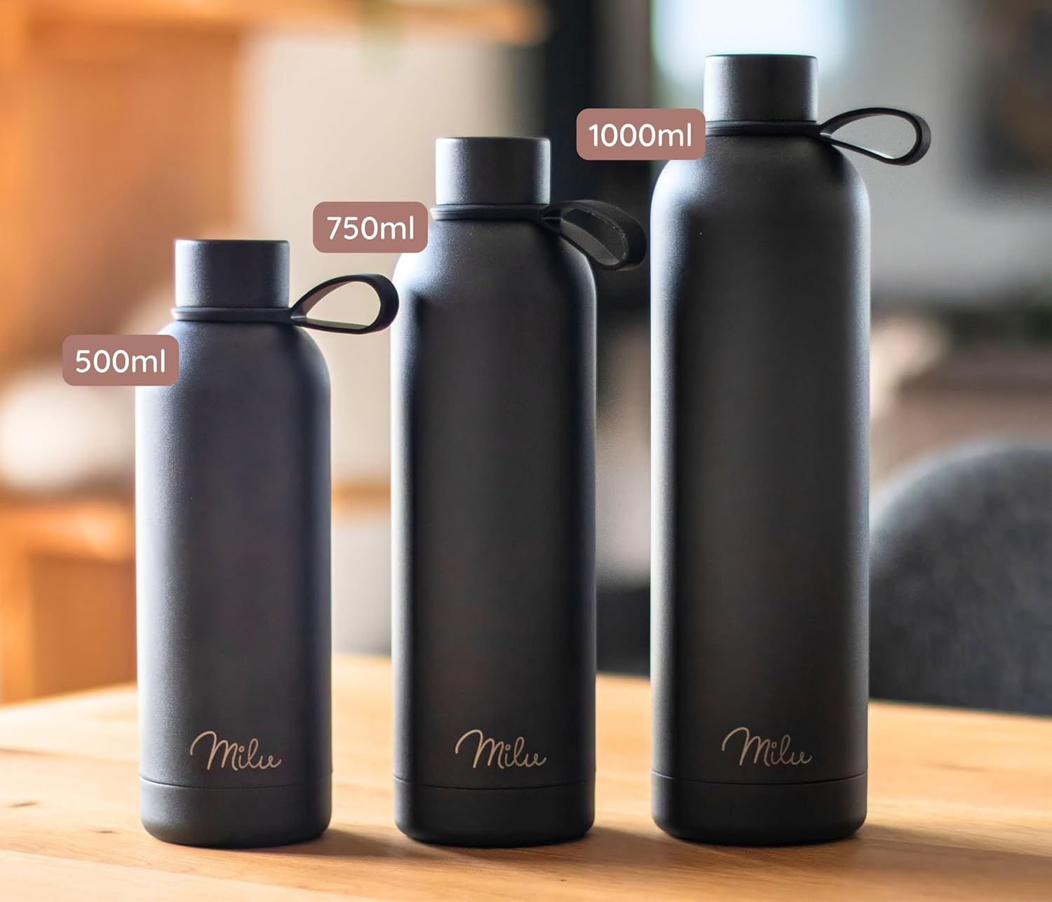 Ersatzdeckel für Milu Edelstahl Trinkflasche 500ml, 750ml, 1000ml (T9)