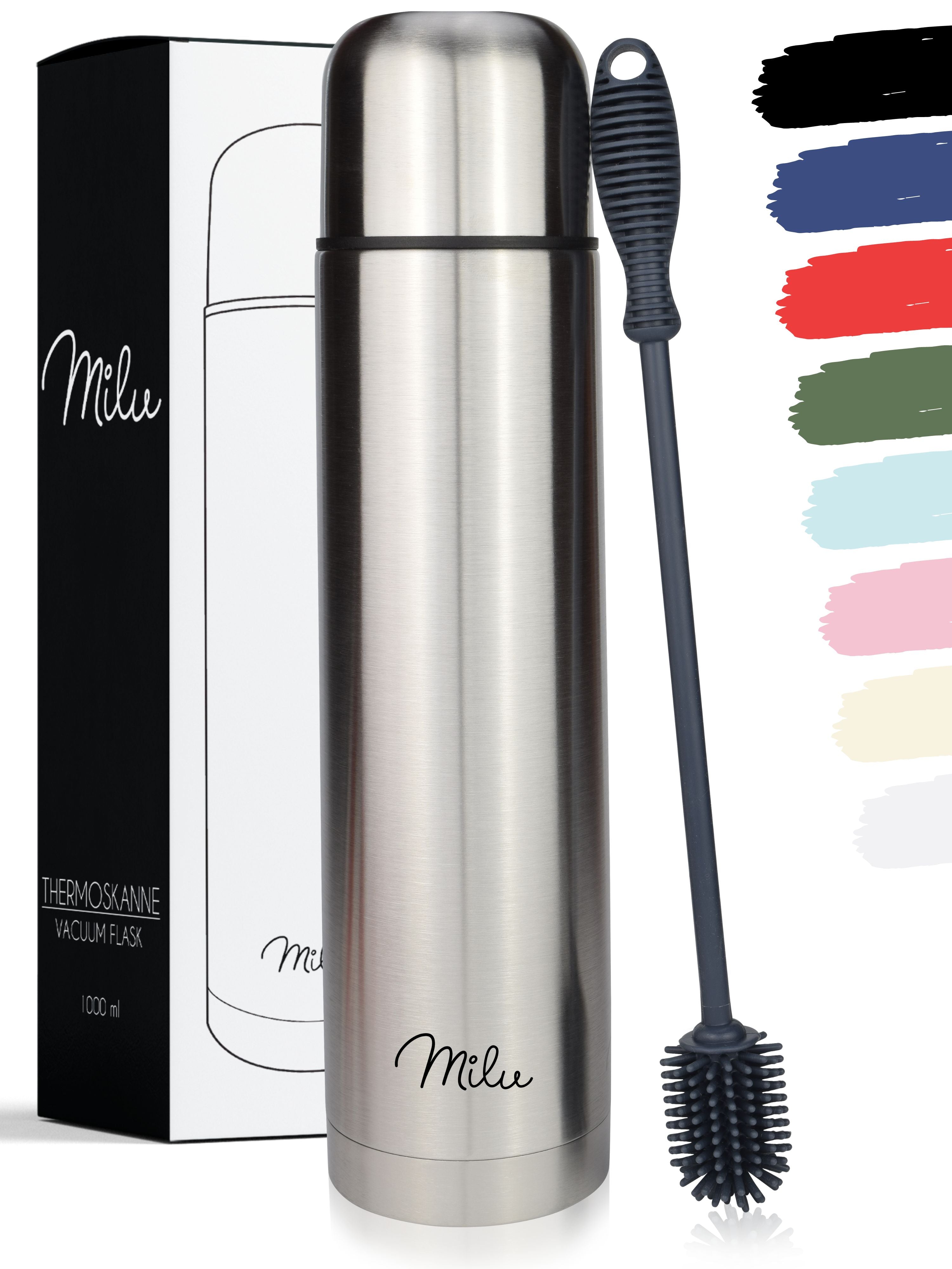 Milu Thermosflasche Thermoskanne Isolierflasche 1L, 750ml, 500ml