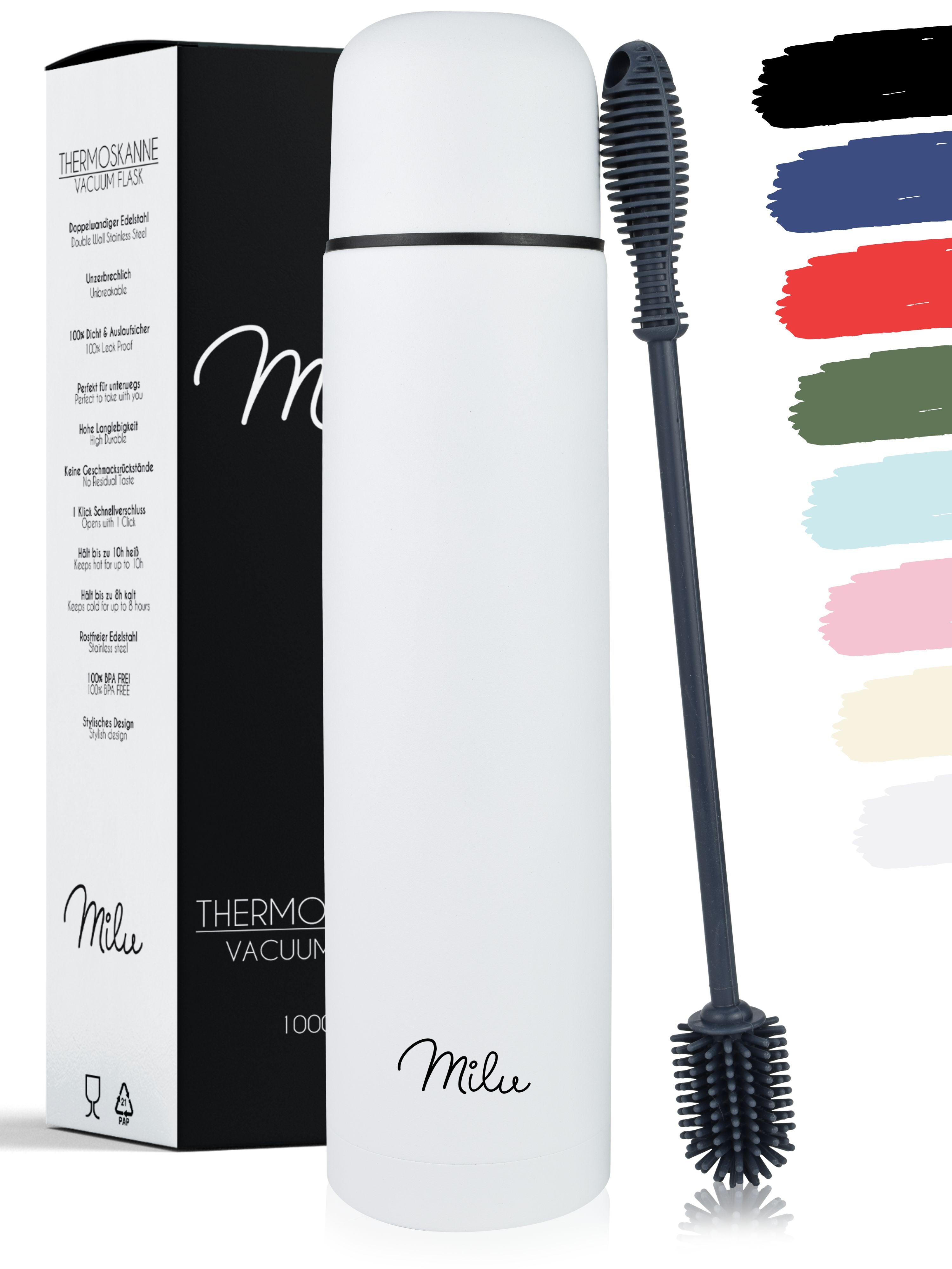 Milu Thermosflasche Thermoskanne Isolierflasche 1L, 750ml, 500ml