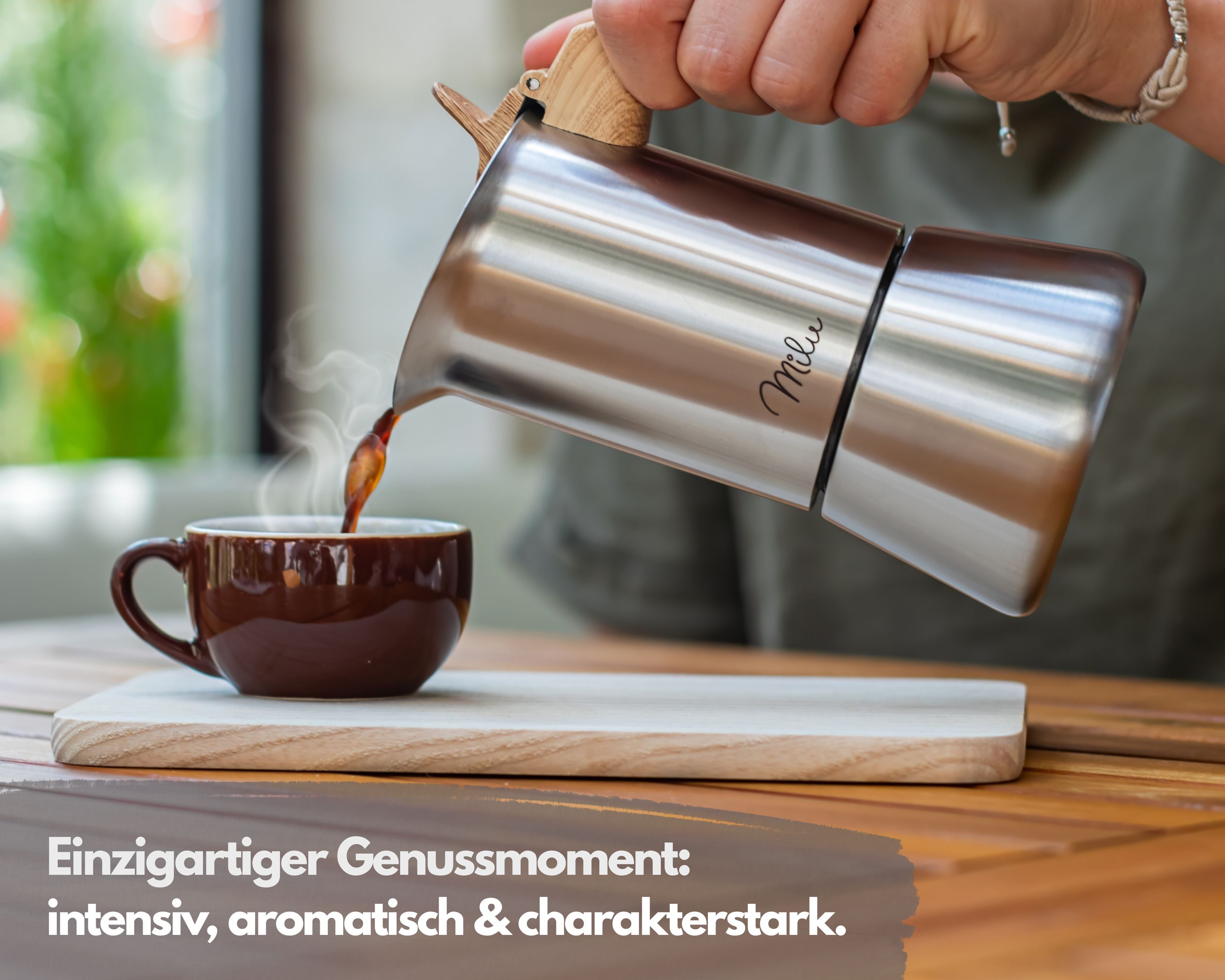 Milu Espressokocher Edelstahl Induktion (2, 3, 6 oder 9 cup)