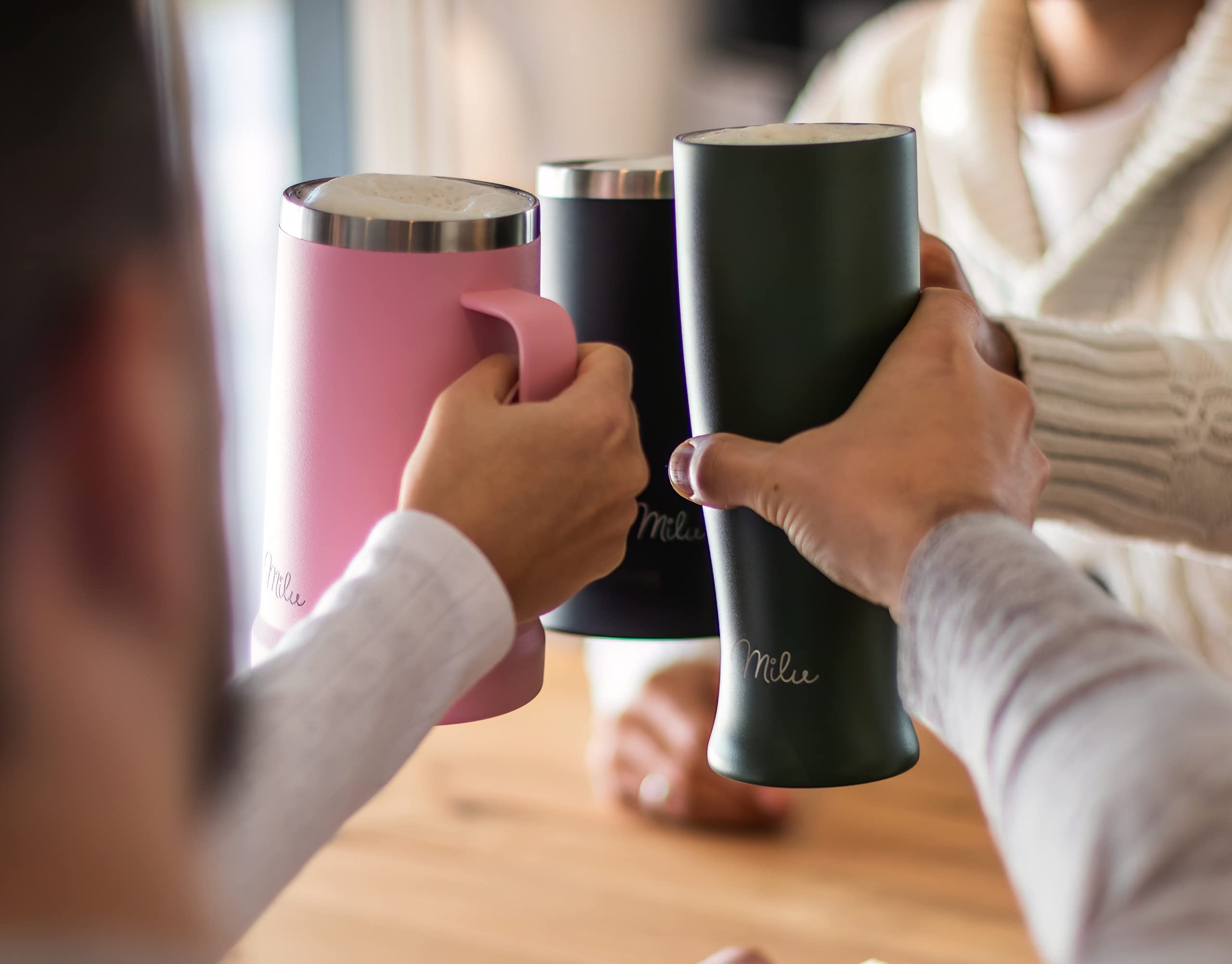 Milu Weizenbierglas Edelstahl isoliert, mit Deckel, 700 ml