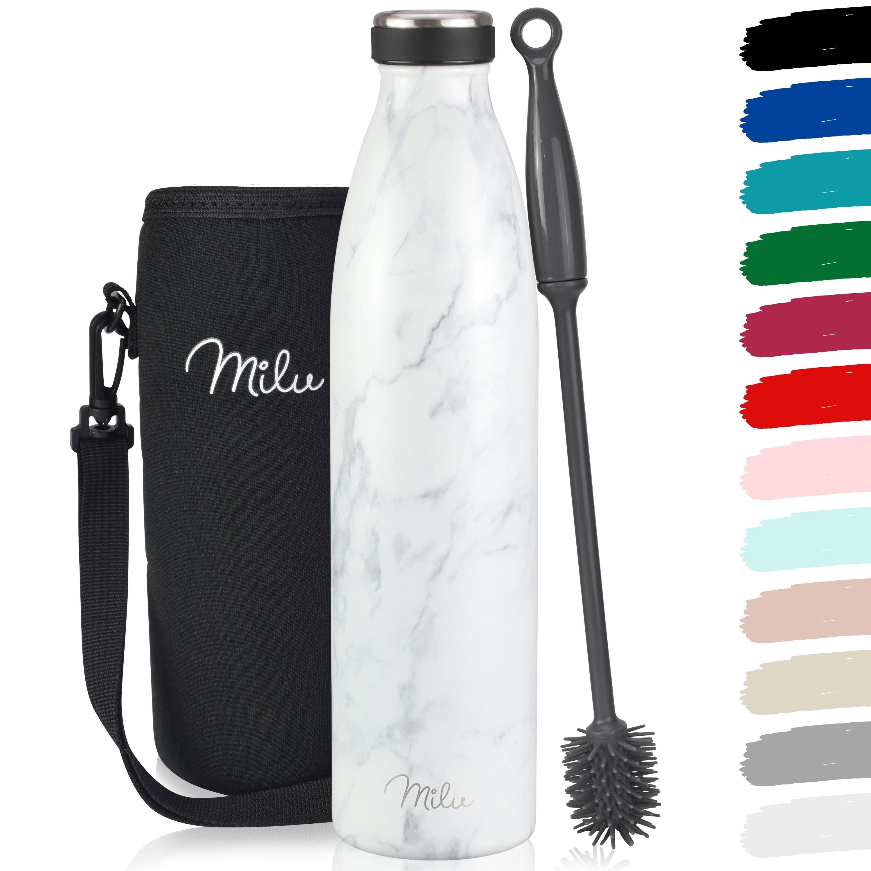 Milu Edelstahl Trinkflasche 350ml, 500ml, 750ml, 1L