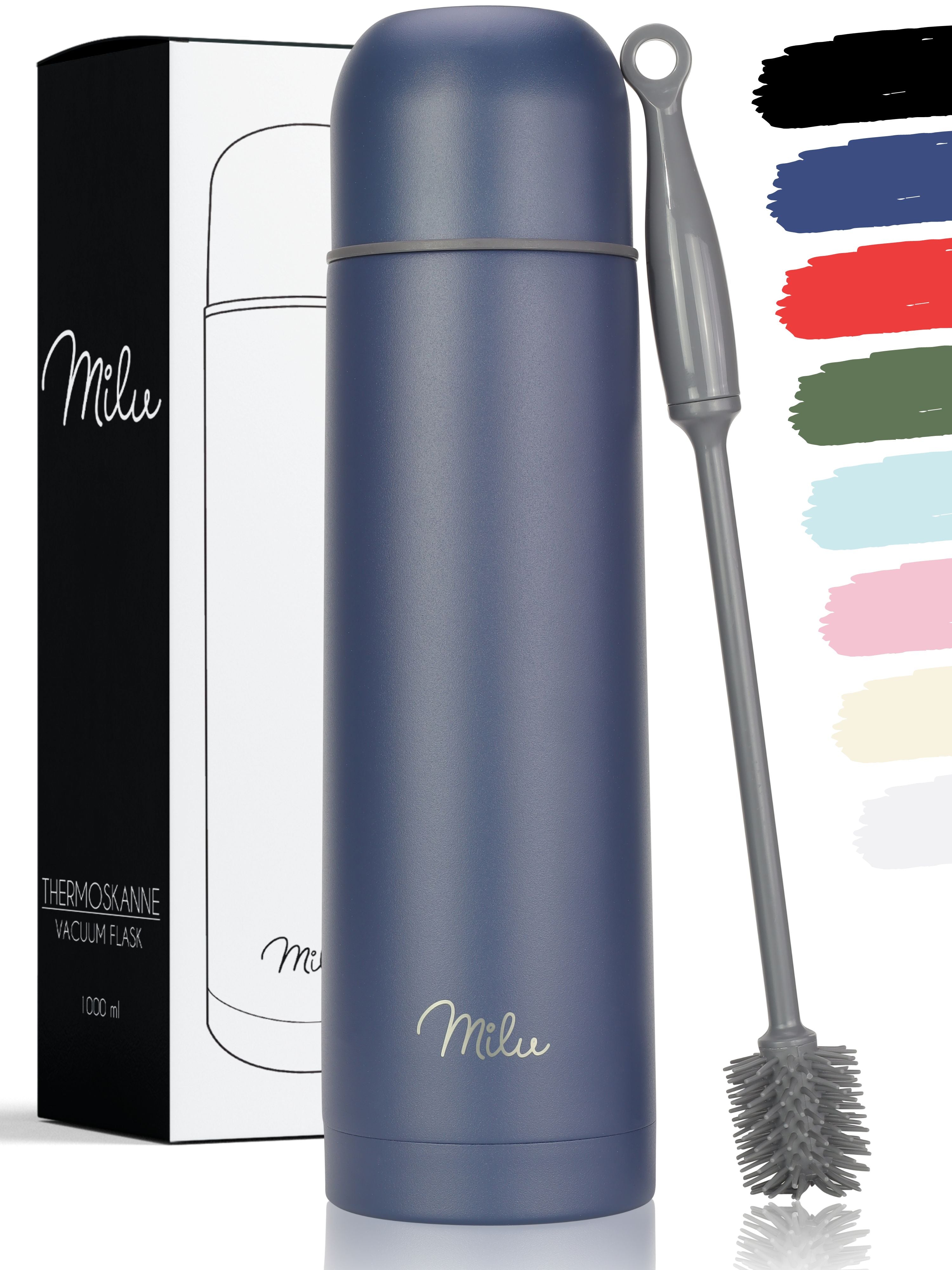 Milu Thermosflasche Thermoskanne Isolierflasche 1L, 750ml, 500ml