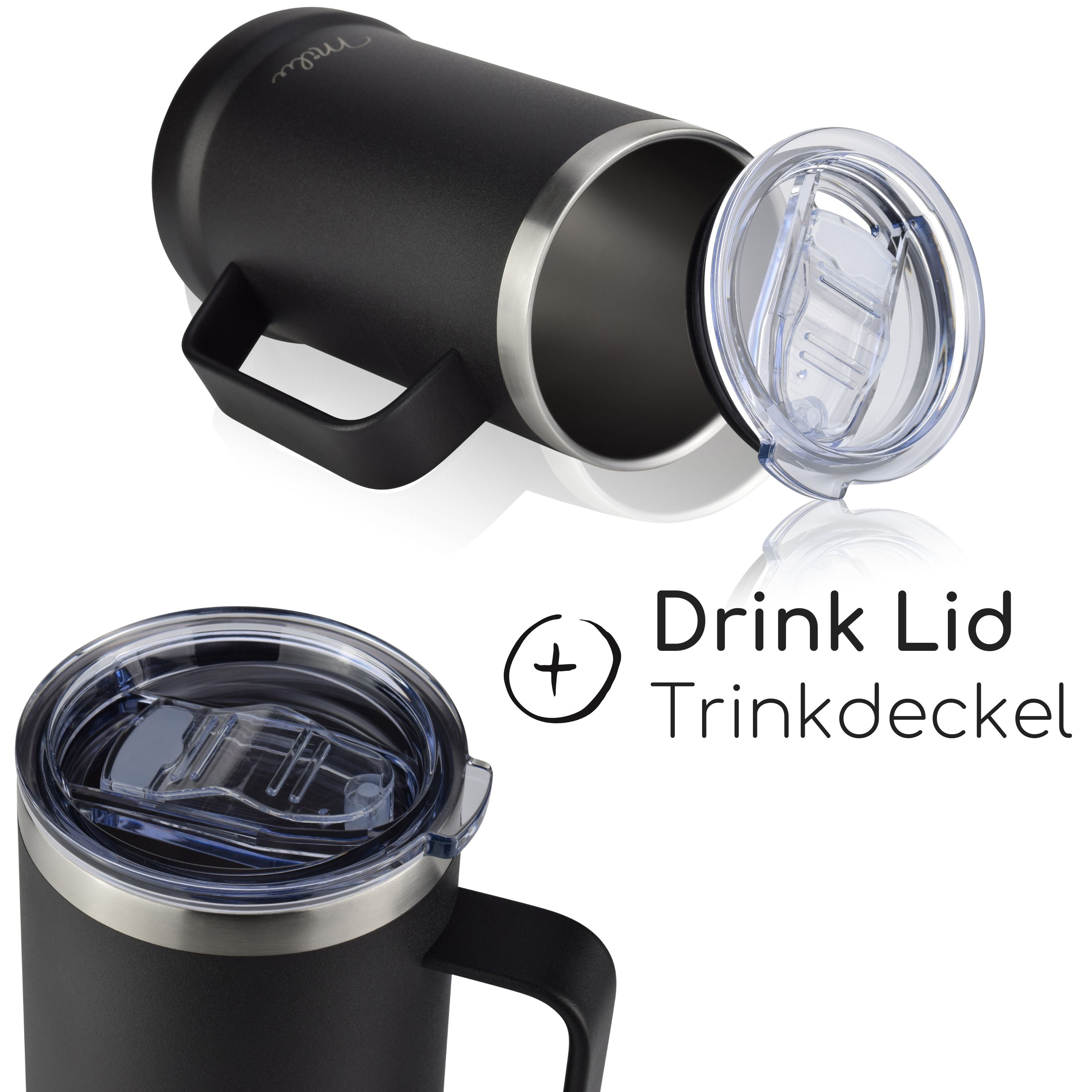 Milu Bierkrug Edelstahl isoliert mit Deckel, 700 ml (CB)