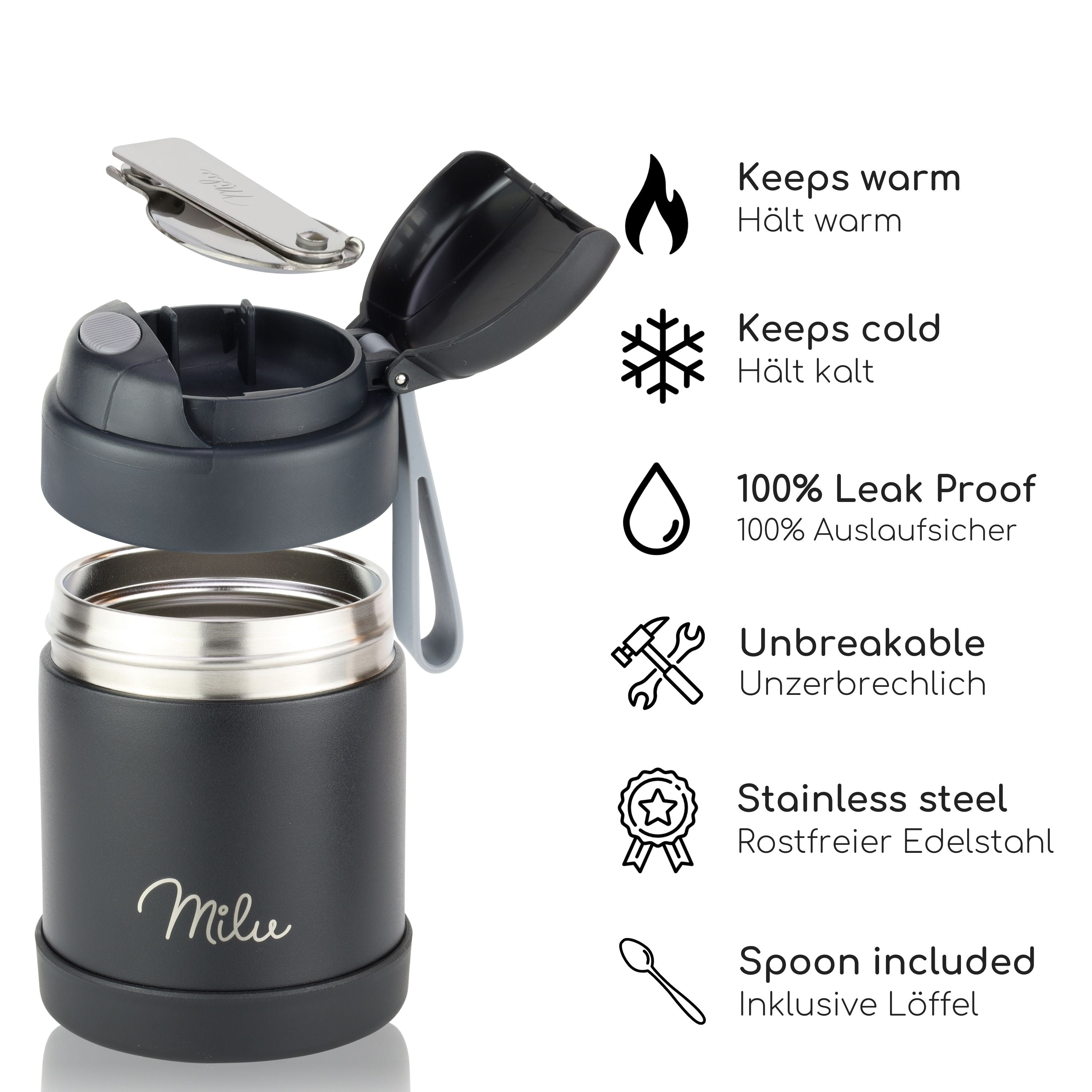 Milu® Thermobehälter für Essen Kinder (300 ml, 440 ml) (CB)