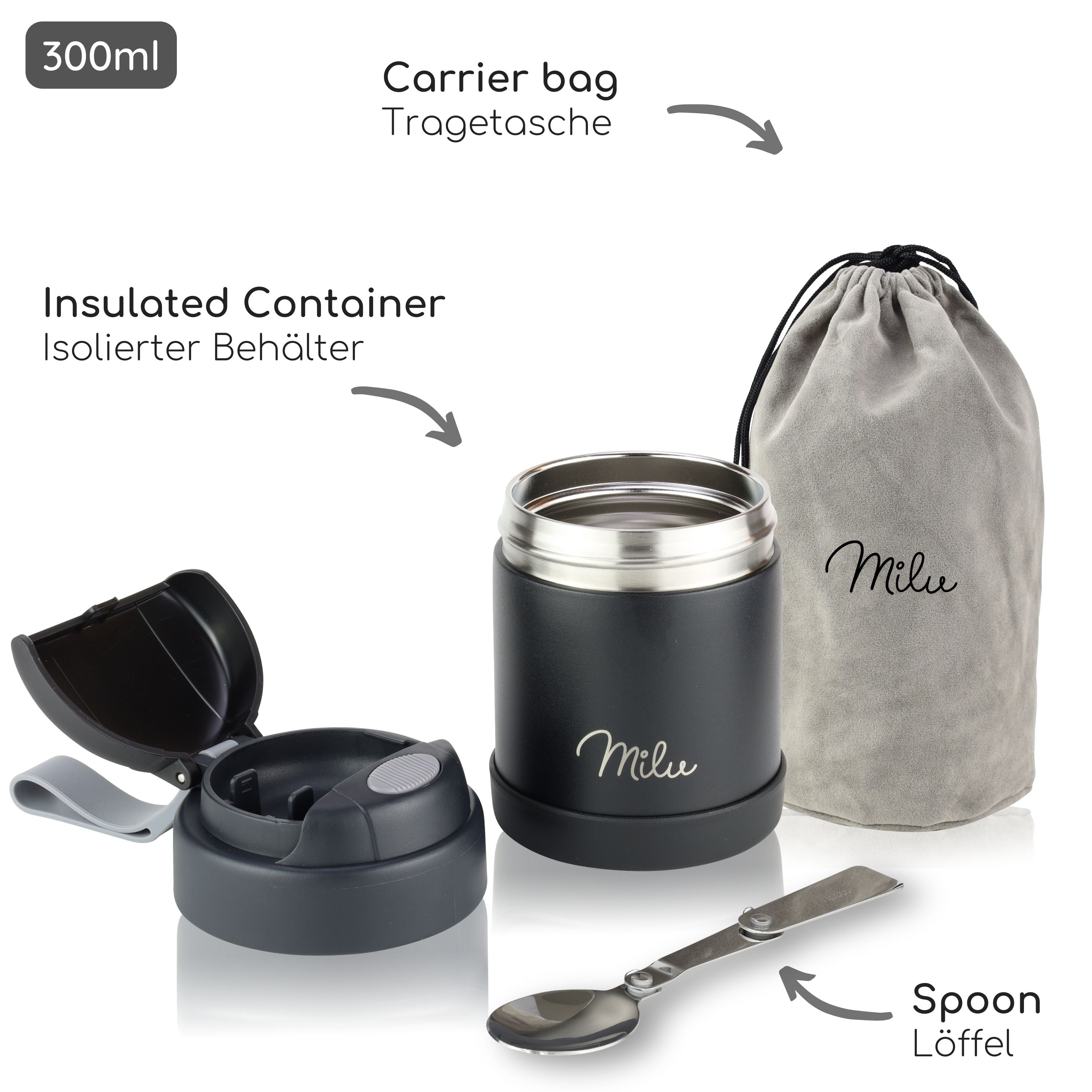 Milu® Thermobehälter für Essen Kinder (300 ml, 440 ml) (CB)