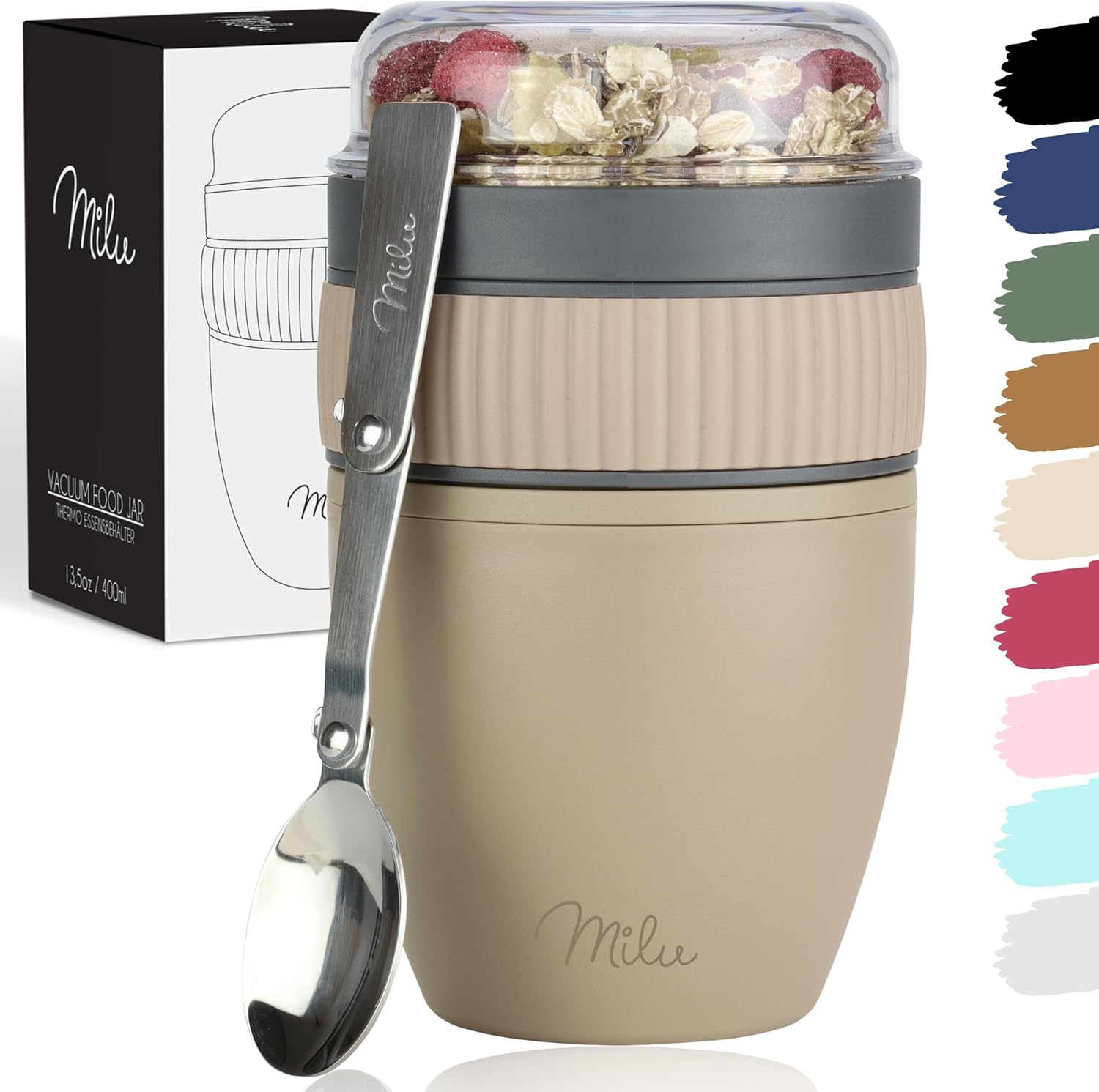 Milu Müslibecher to go, auslaufsicher, Kunststoff (400ml)