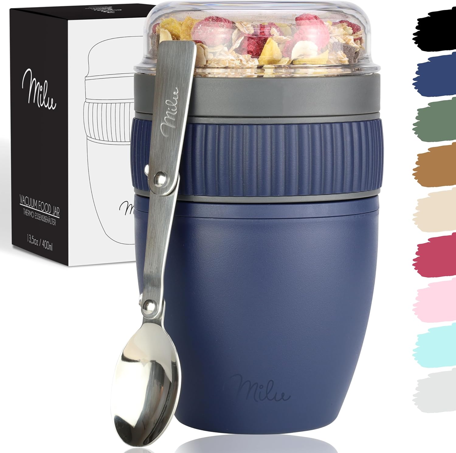 Milu Müslibecher to go, auslaufsicher, Kunststoff (400ml)