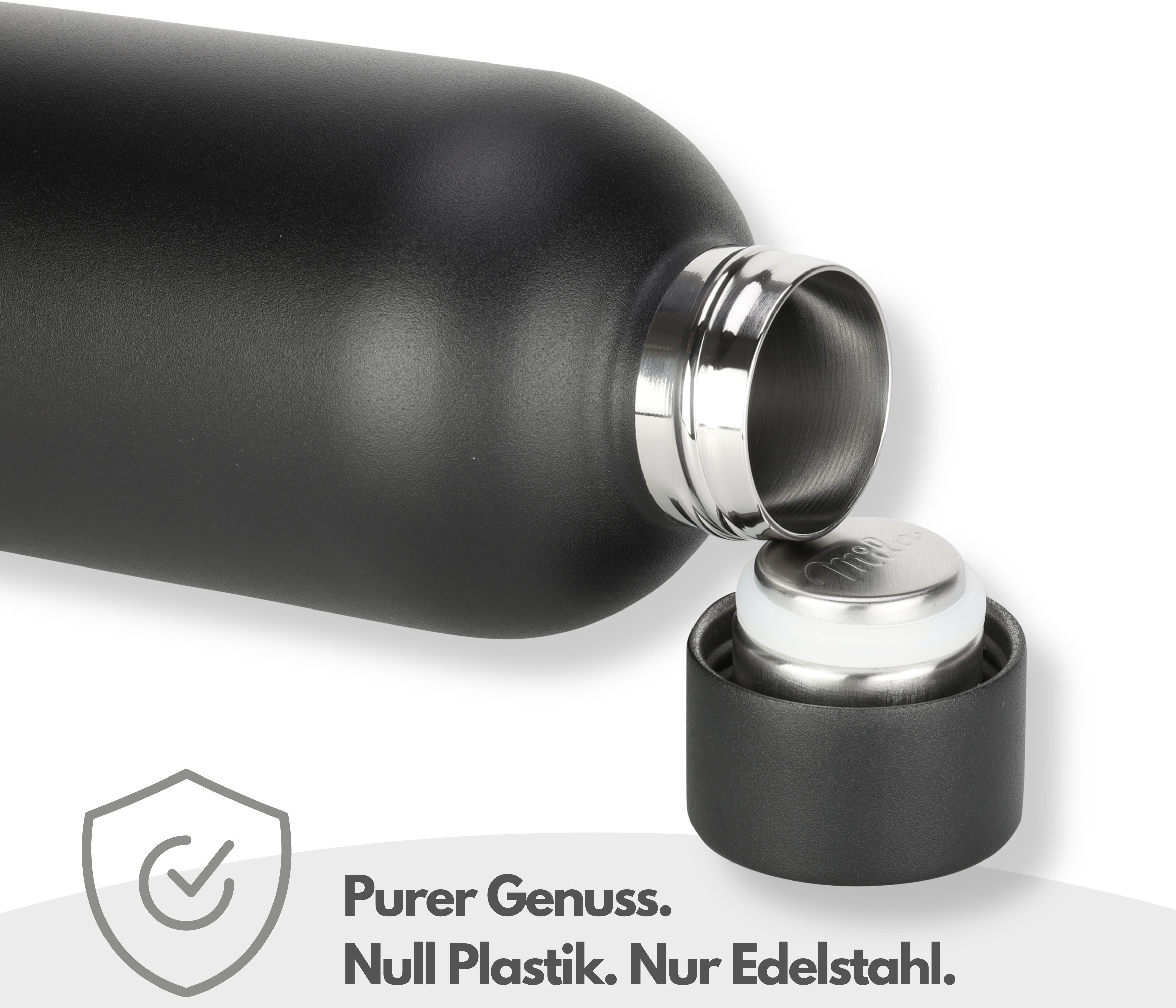 Milu isolierte, auslaufsichere Thermosflasche, Edelstahl (500 ml, 750 ml, 1000 ml)