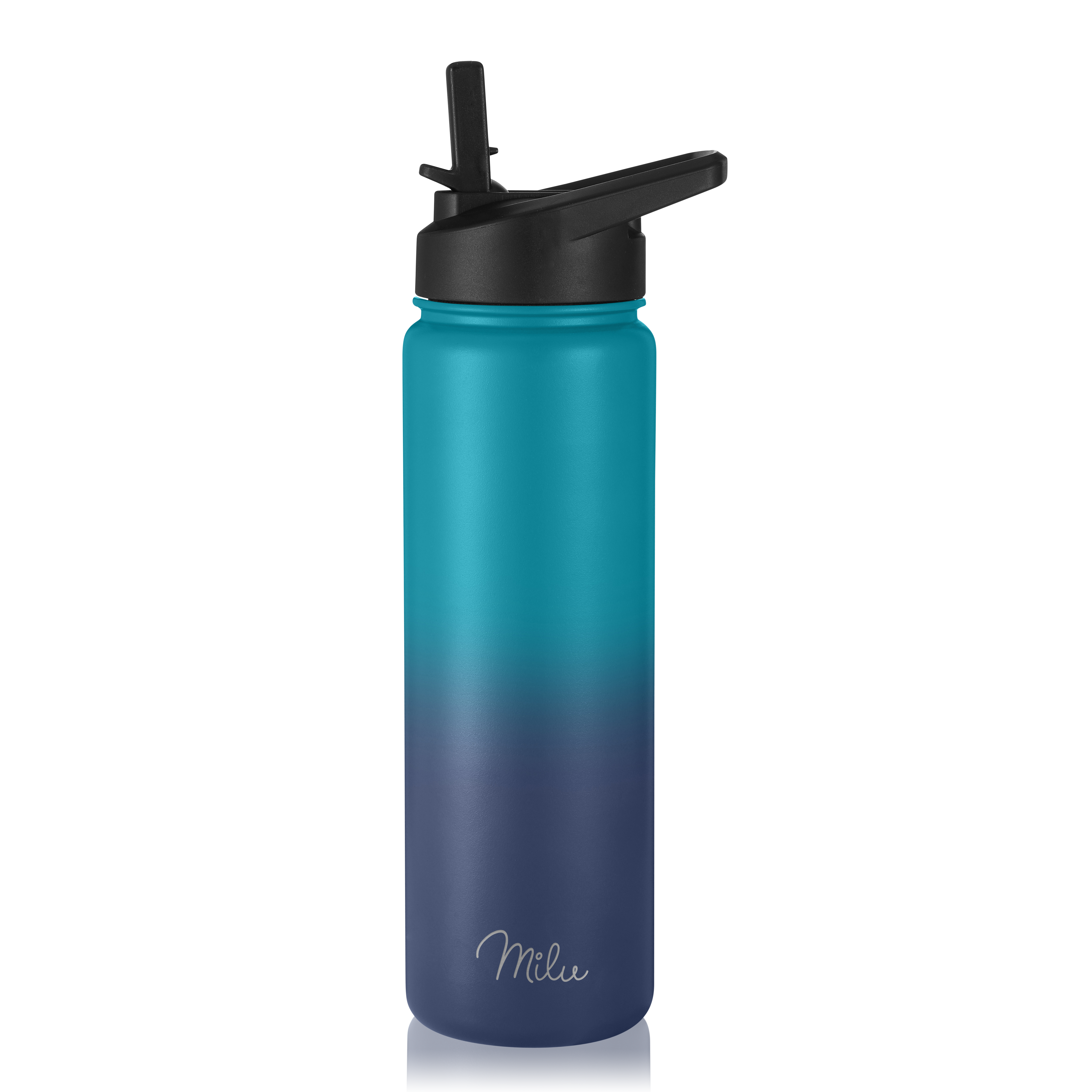 Milu Edelstahl Trinkflasche mit 3 Deckeln, auslaufsicher, isoliert, 500ml 750ml 1000ml (T7)
