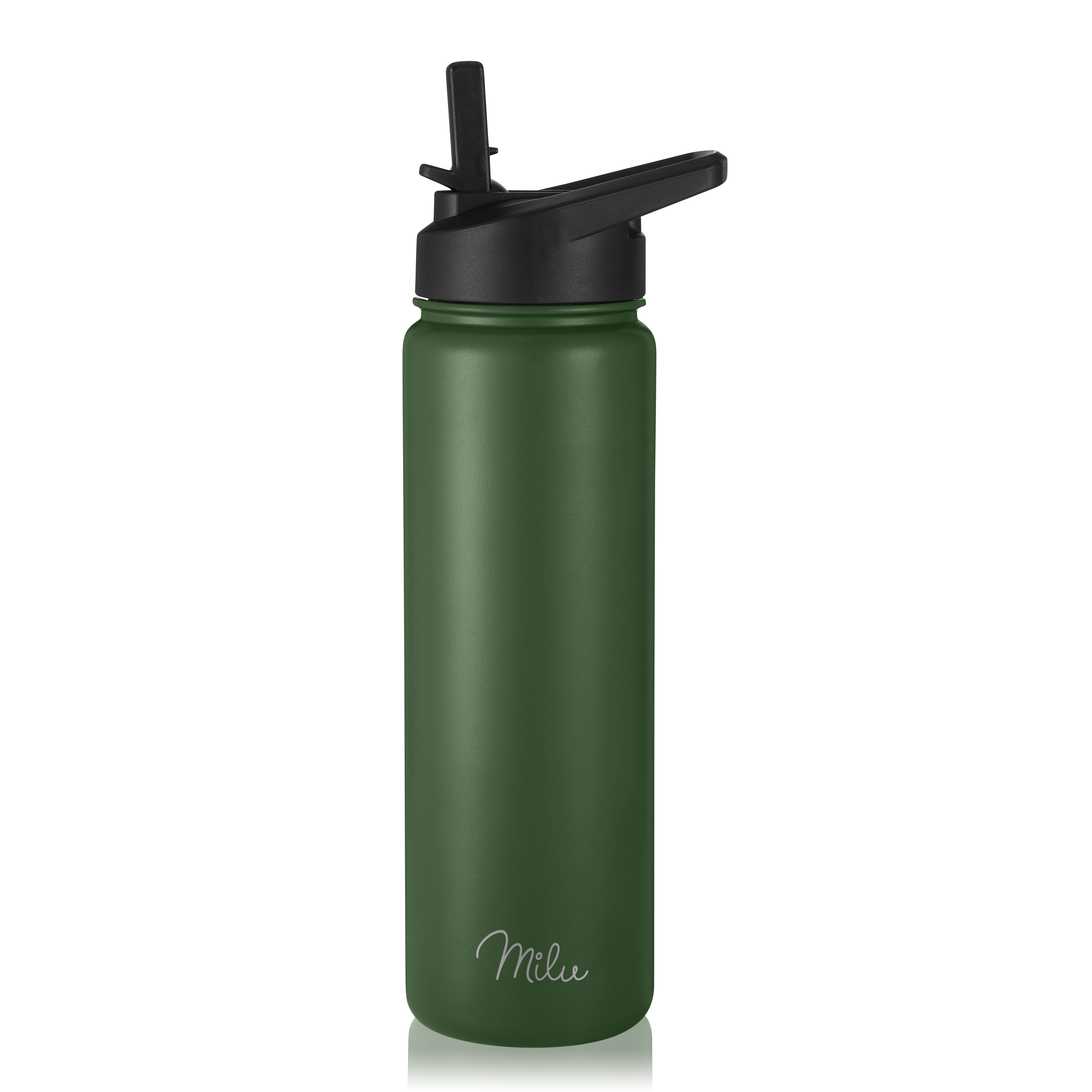 Milu Edelstahl Trinkflasche mit 3 Deckeln, auslaufsicher, isoliert, 500ml 750ml 1000ml (T7)
