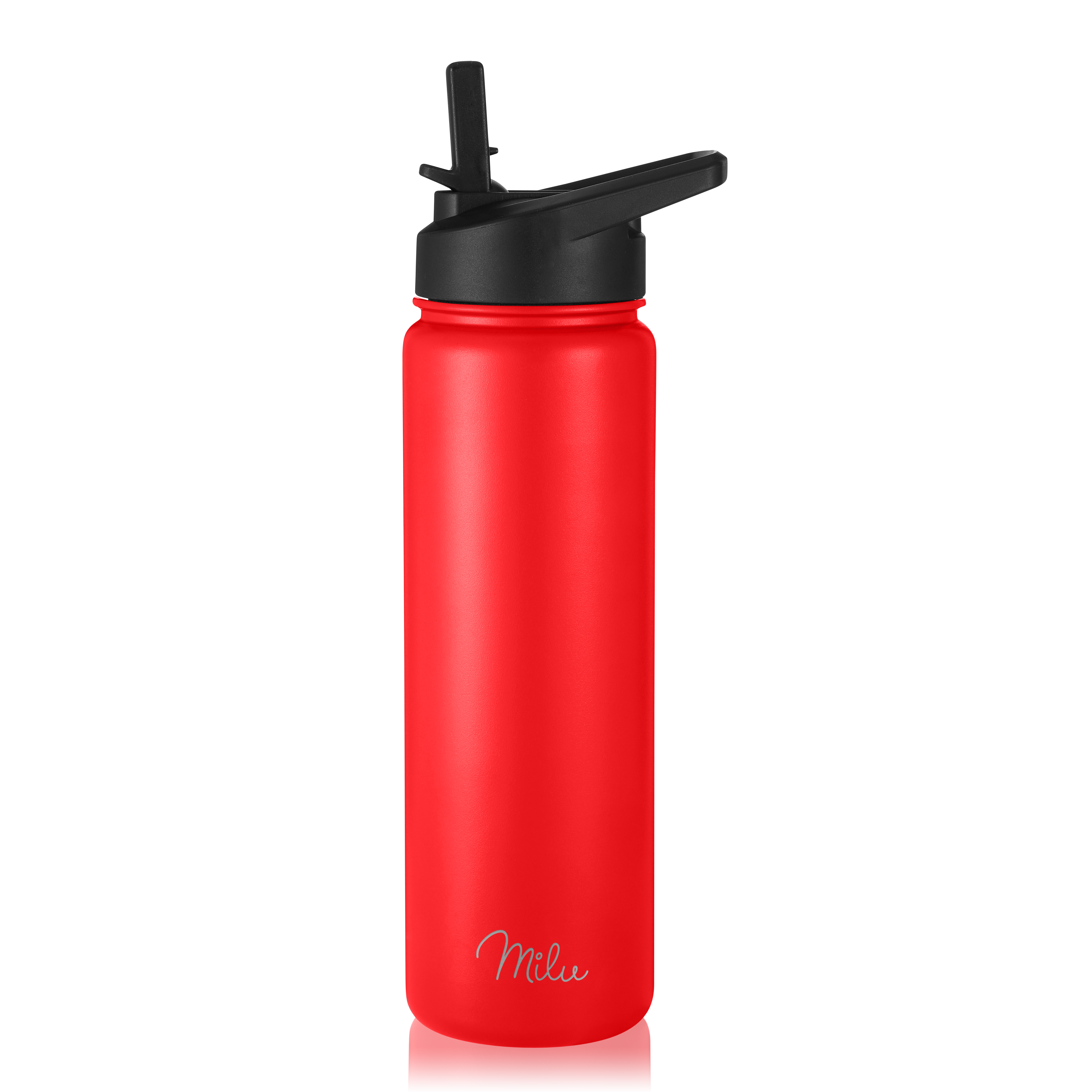 Milu Edelstahl Trinkflasche mit 3 Deckeln, auslaufsicher, isoliert, 500ml 750ml 1000ml (T7)