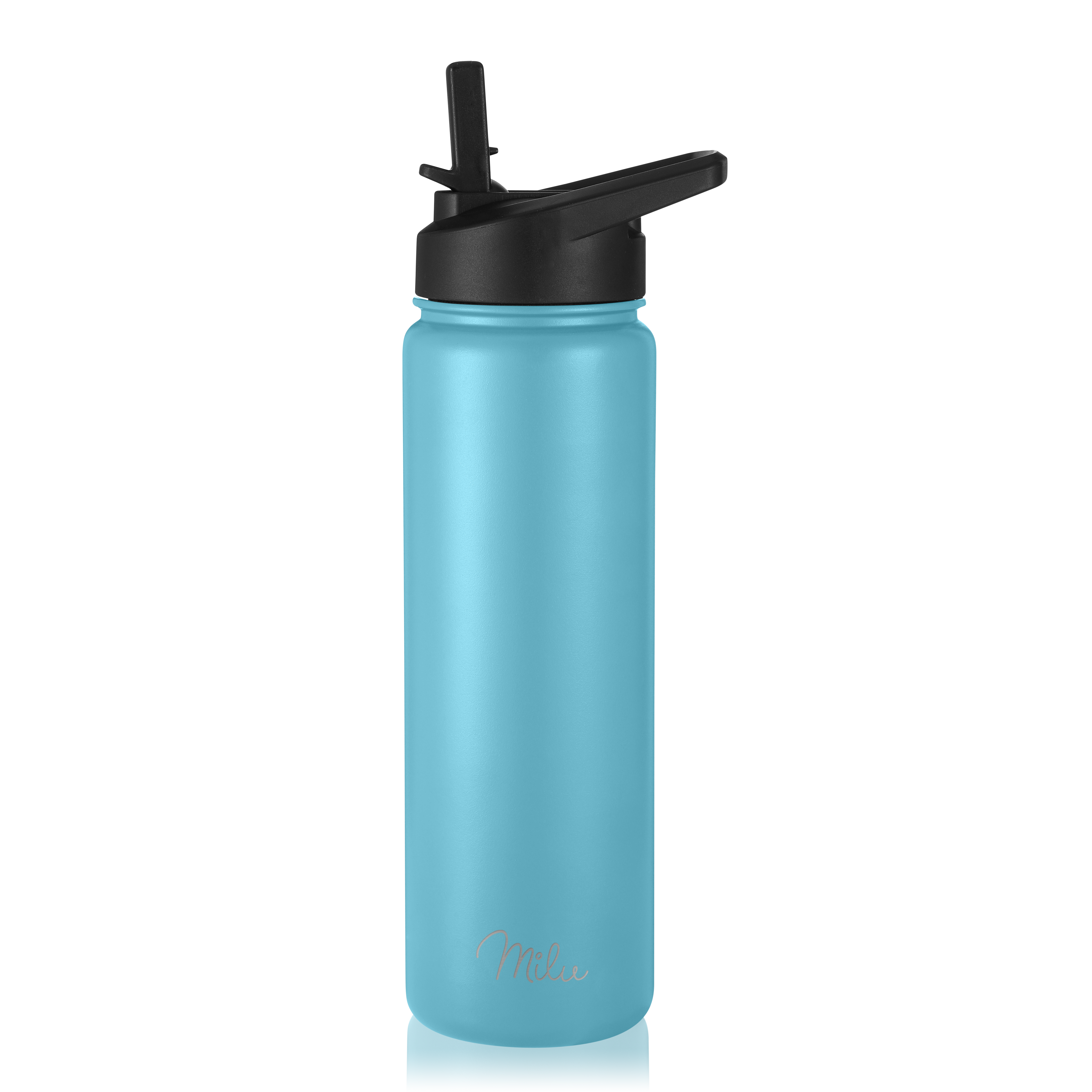 Milu Edelstahl Trinkflasche mit 3 Deckeln, auslaufsicher, isoliert, 500ml 750ml 1000ml (T7)