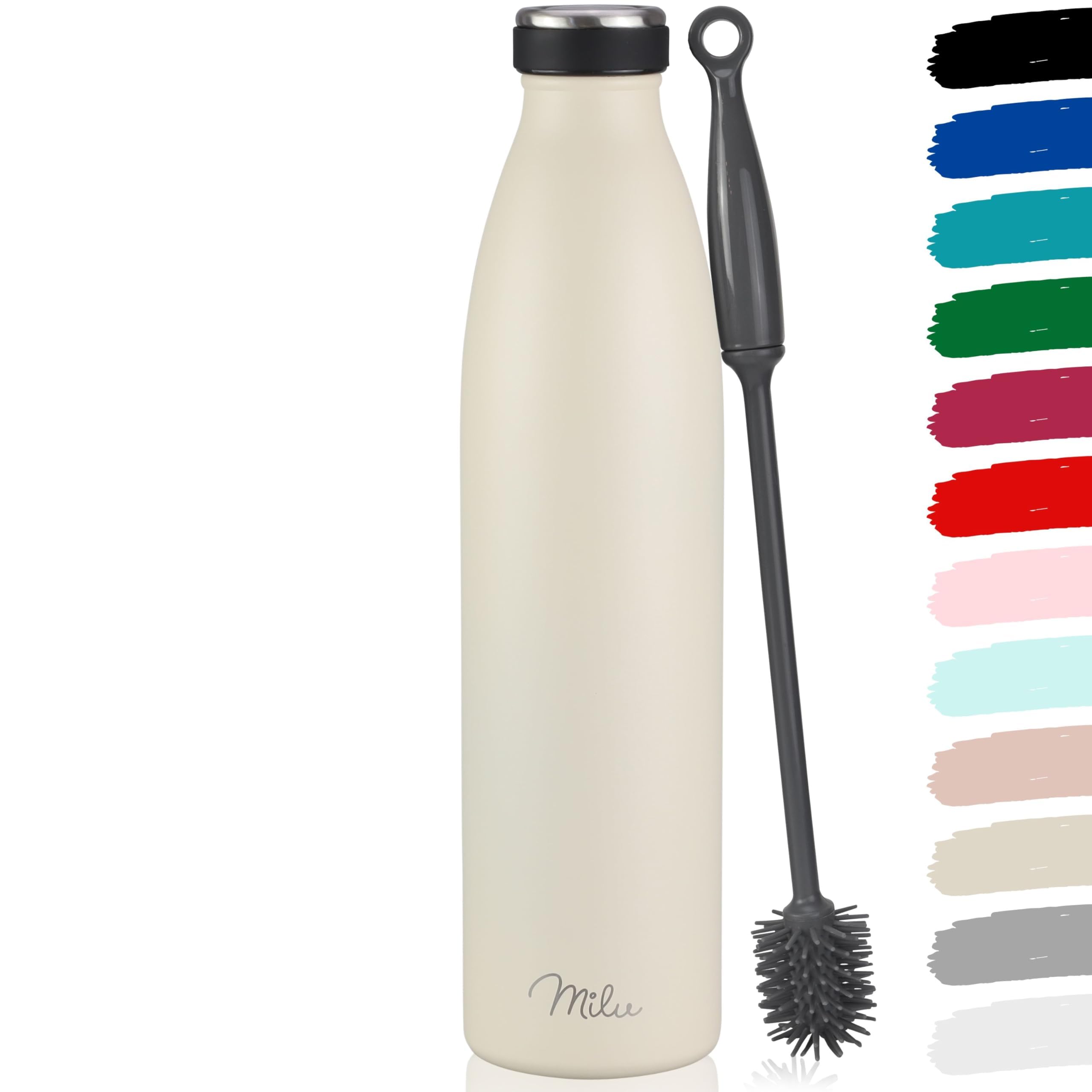 Milu Edelstahl Trinkflasche 350ml, 500ml, 750ml, 1L, 1500ml