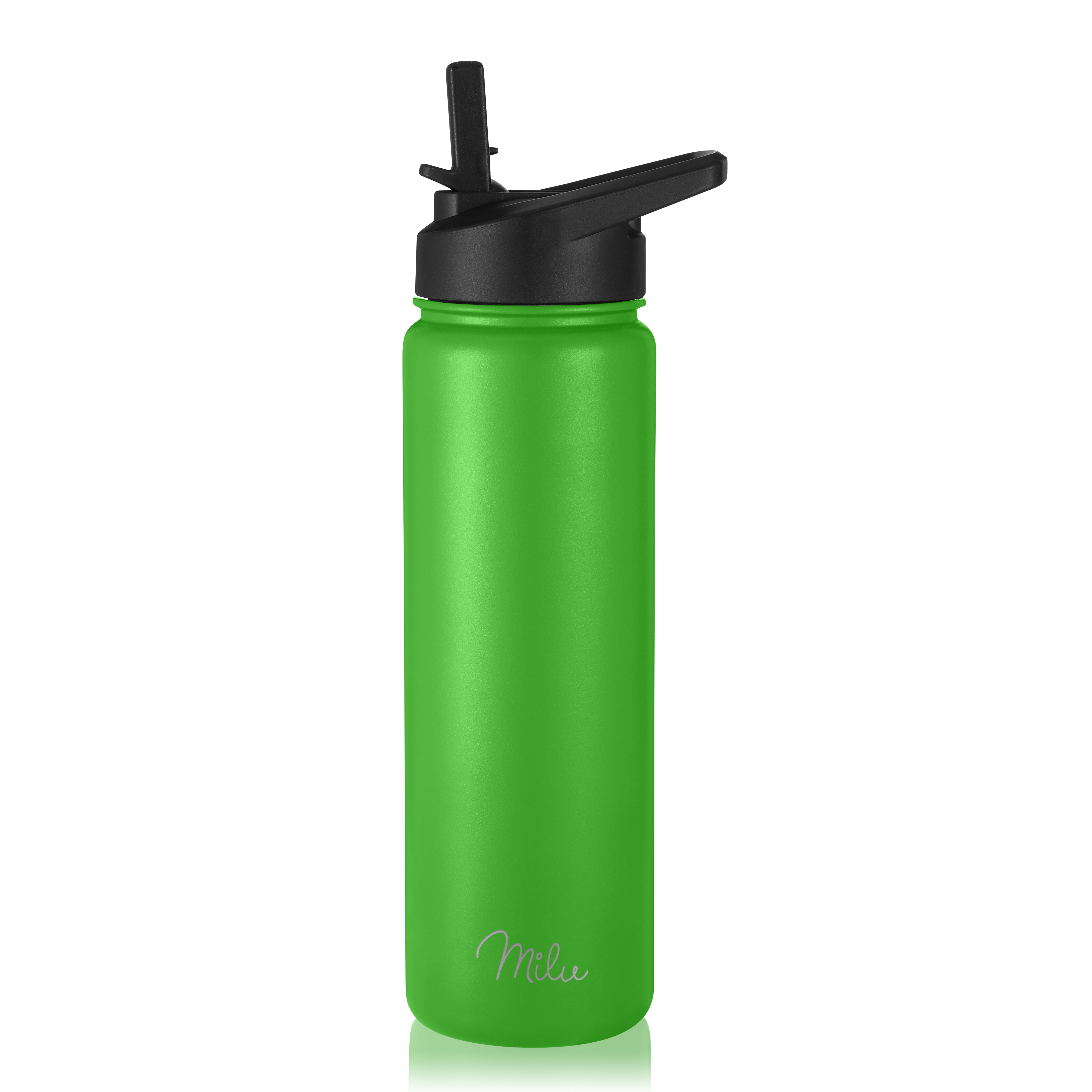 Milu Edelstahl Trinkflasche mit 3 Deckeln, auslaufsicher, isoliert, 500ml 750ml 1000ml (T7)