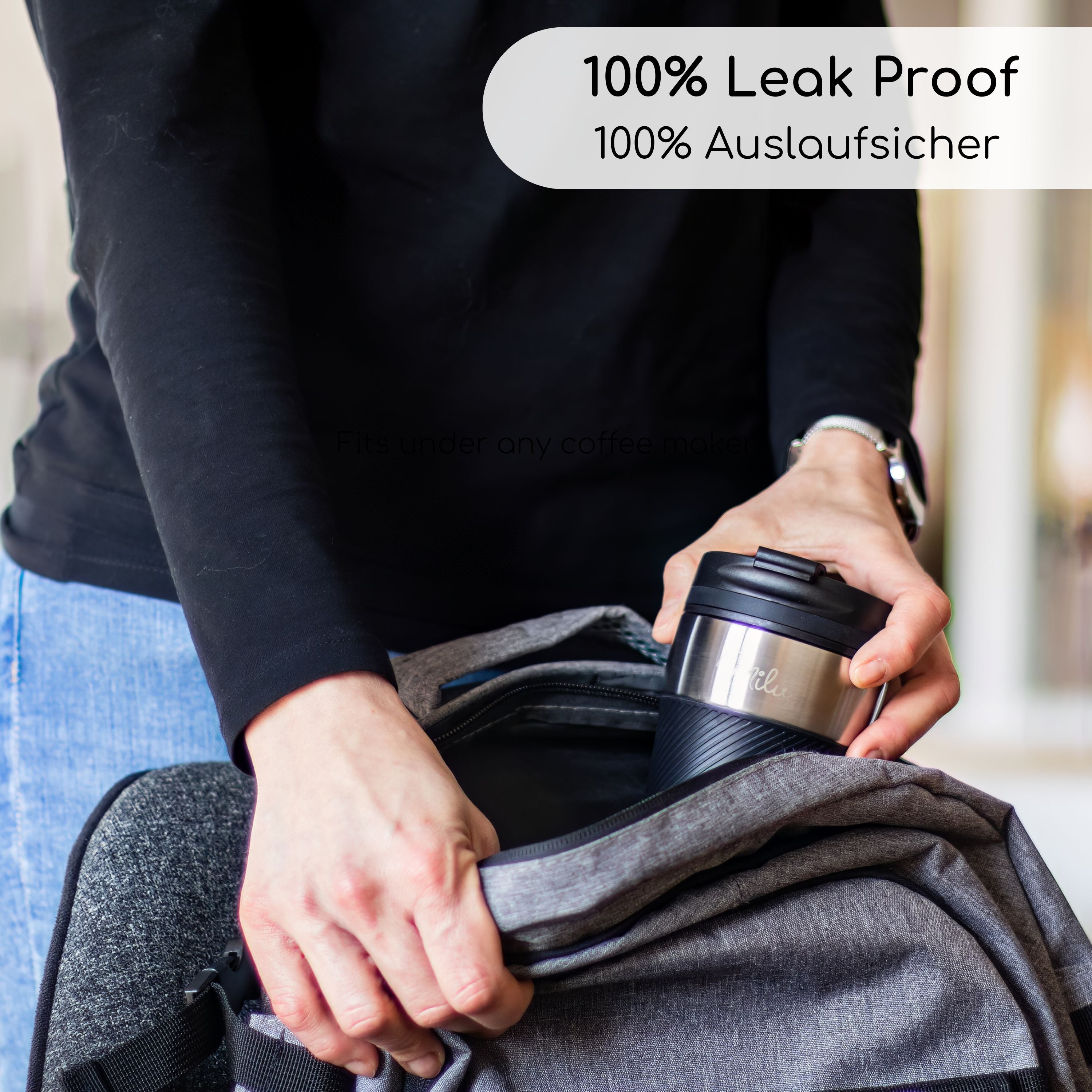 Milu Thermobecher Kaffee to go - 210ml - 100% Auslaufsicher (CB)