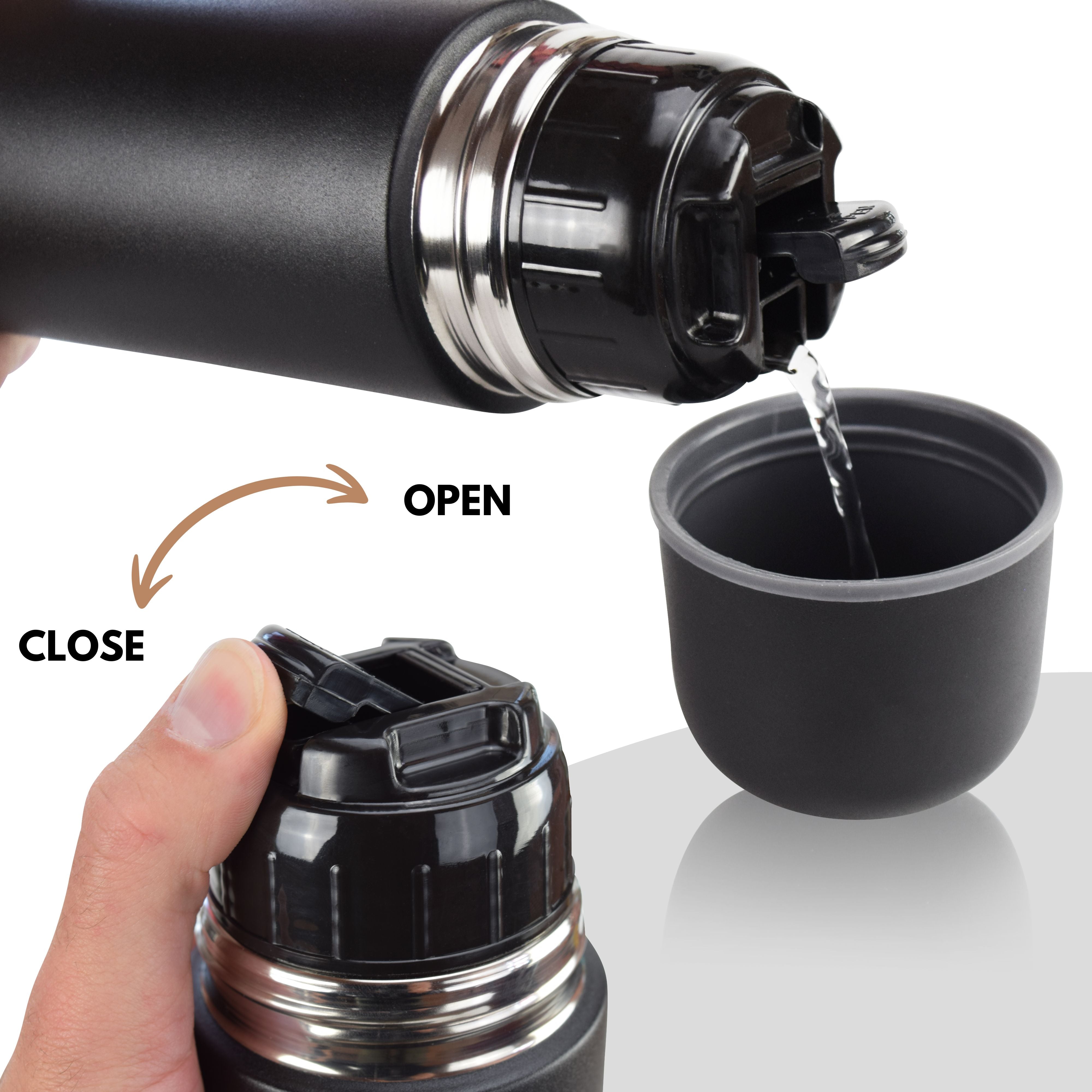 Milu Thermosflasche Thermoskanne Isolierflasche 1L, 750ml, 500ml (CB)