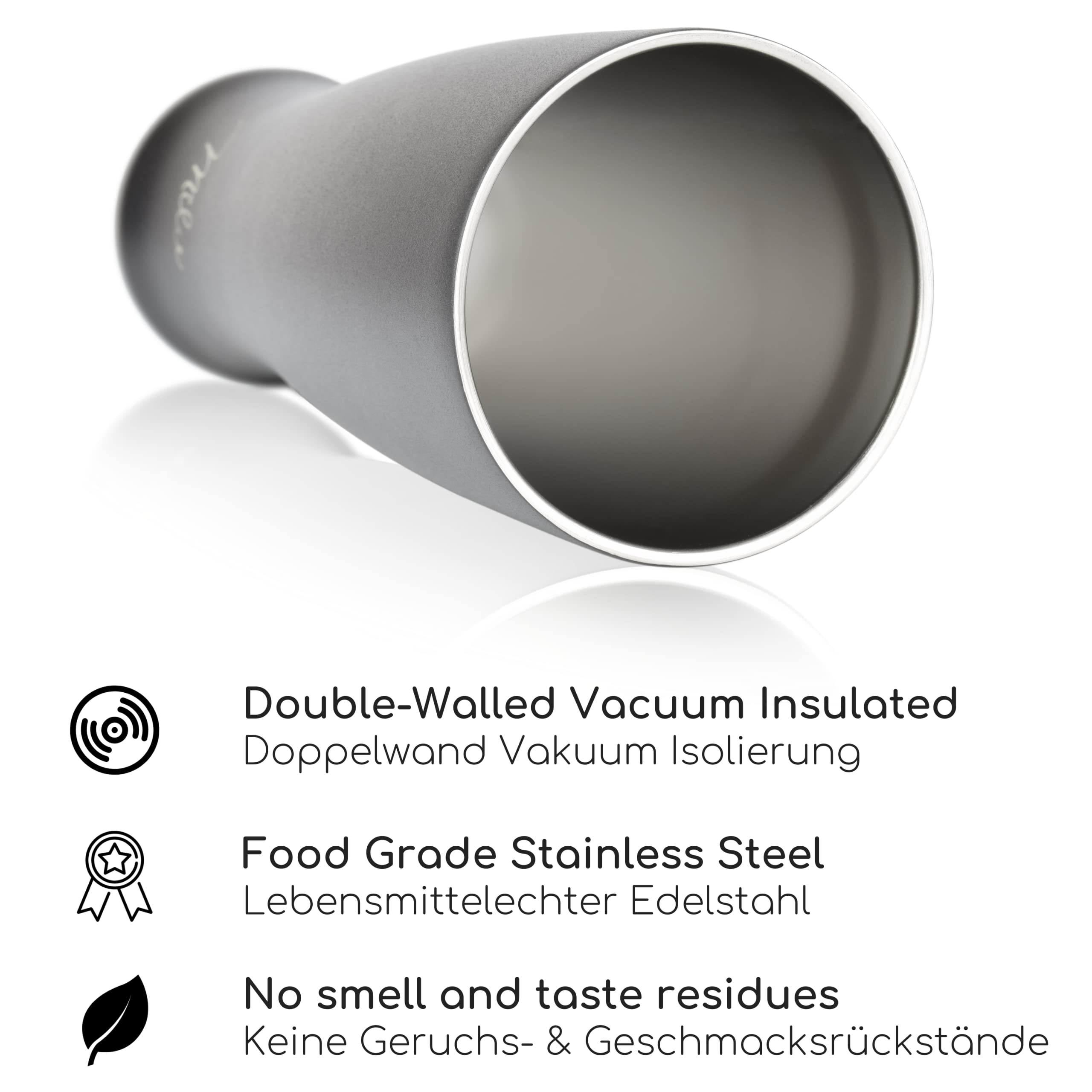 Milu Weizenbierglas Edelstahl isoliert, mit Deckel, 700 ml (CB)