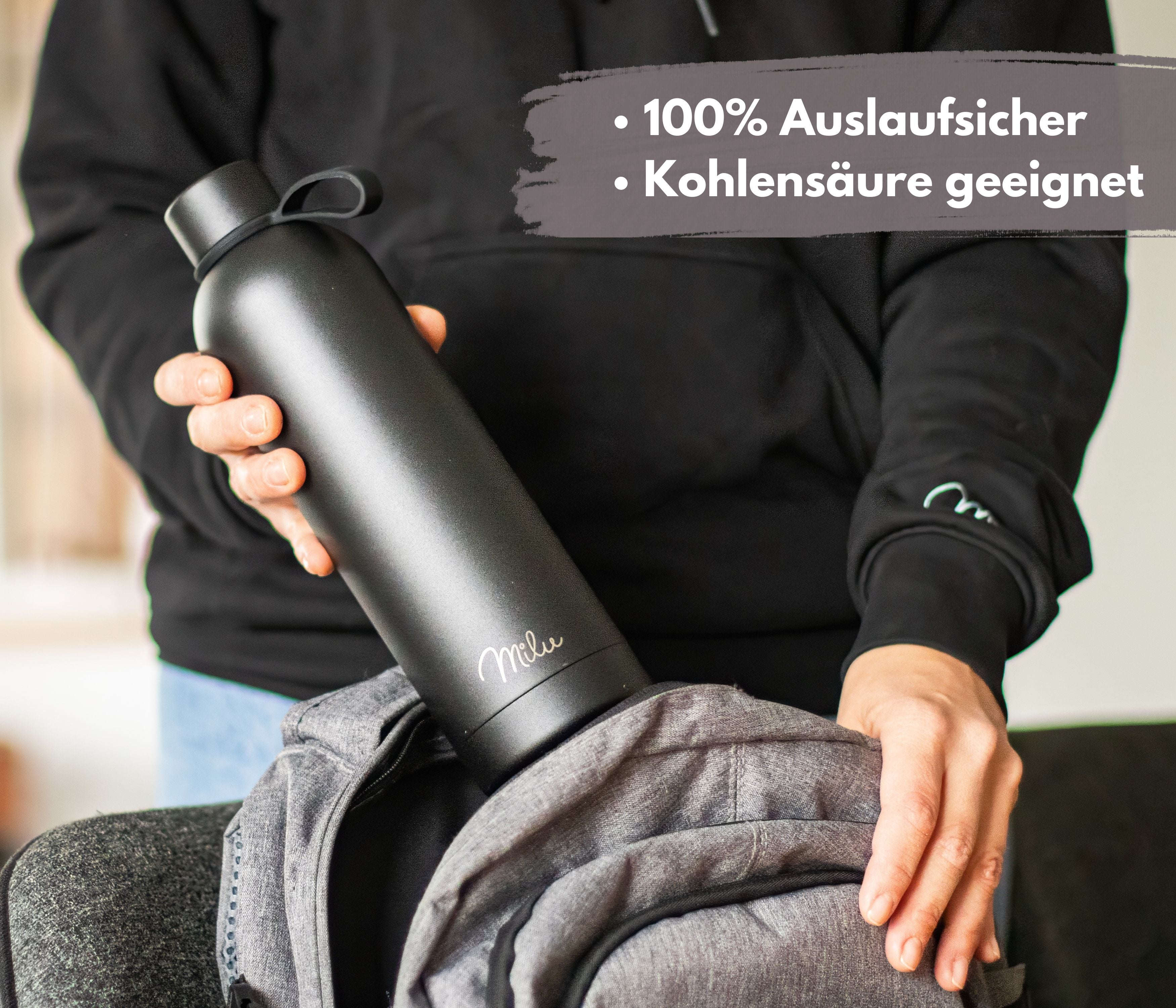 Milu isolierte, auslaufsichere Thermosflasche, Edelstahl (500 ml, 750 ml, 1000 ml) (CB)