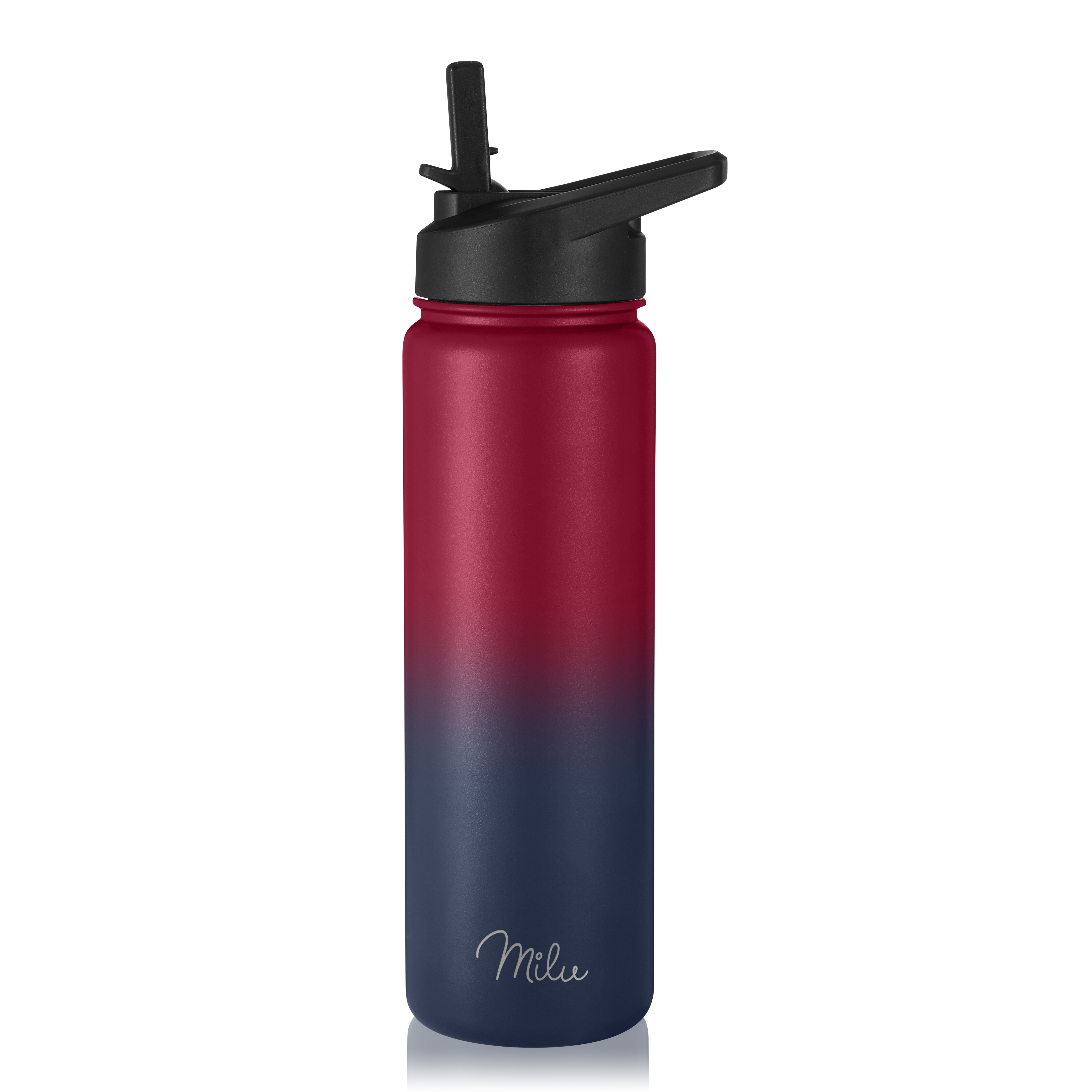 Milu Edelstahl Trinkflasche mit 3 Deckeln, auslaufsicher, isoliert, 500ml 750ml 1000ml (T7)