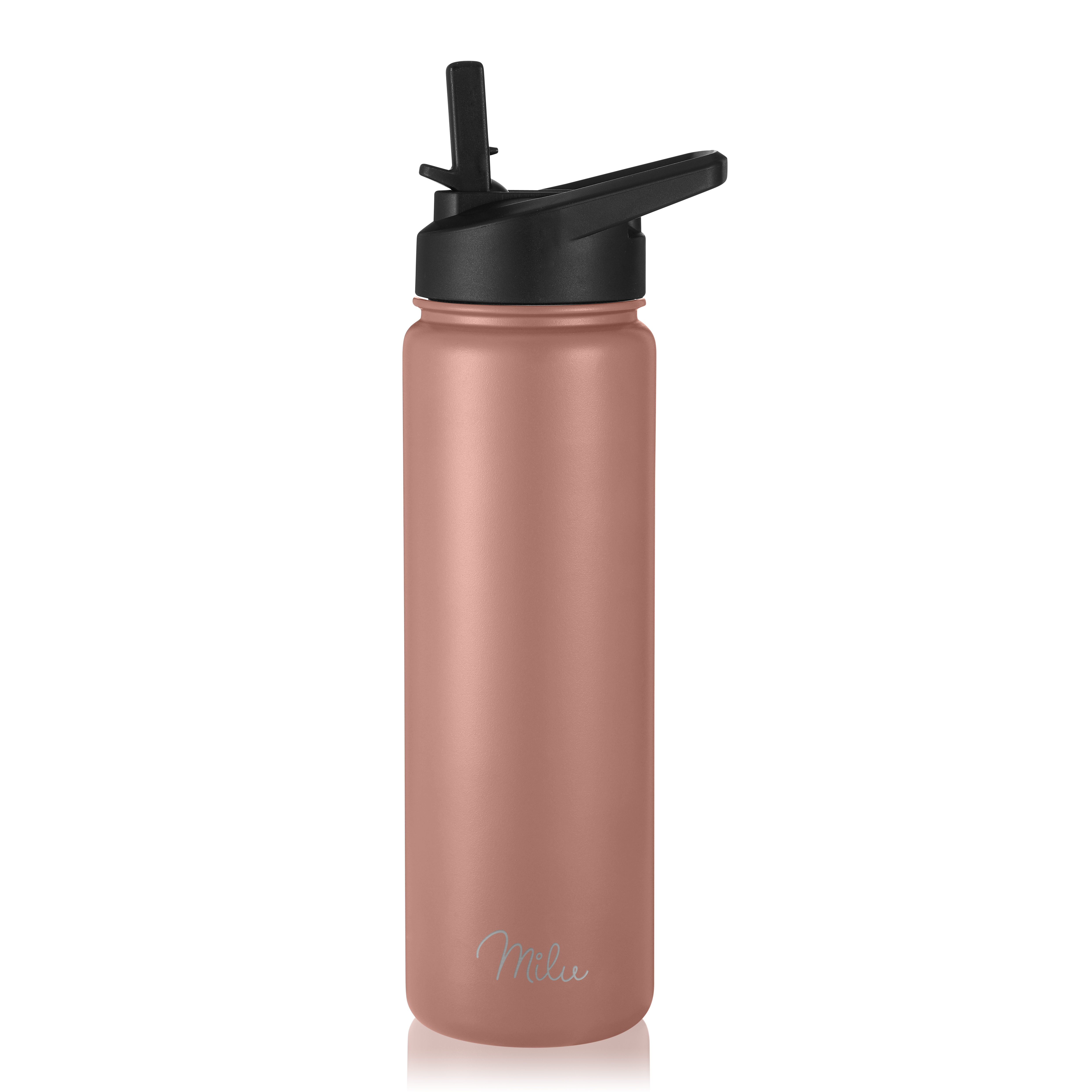 Milu Edelstahl Trinkflasche mit 3 Deckeln, auslaufsicher, isoliert, 500ml 750ml 1000ml (T7)