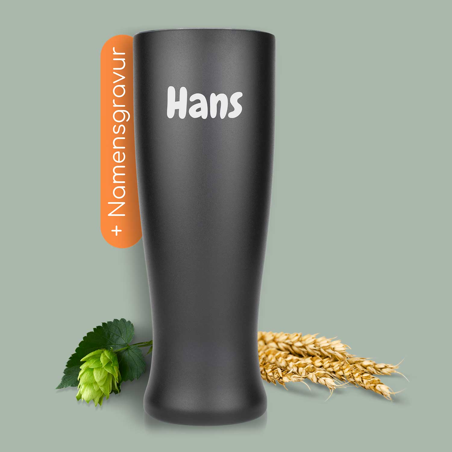 Weizenbierglas isoliert personalisiert